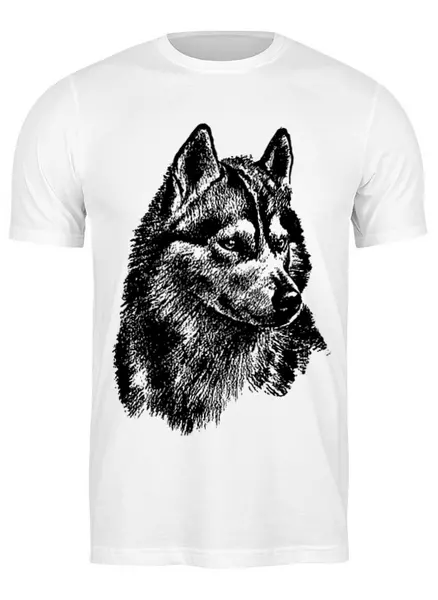 Заказать мужскую футболку в Москве. Футболка классическая Волк      от mega281@yandex.ru - готовые дизайны и нанесение принтов.