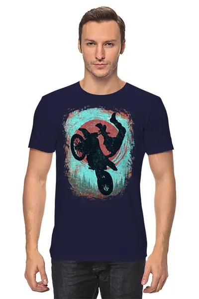 Заказать мужскую футболку в Москве. Футболка классическая Sun Ride от oneredfoxstore@gmail.com - готовые дизайны и нанесение принтов.