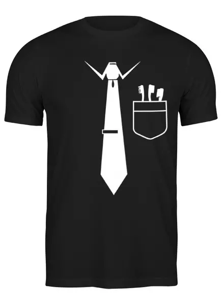 Заказать мужскую футболку в Москве. Футболка классическая Смокинг от hideo_kojima - готовые дизайны и нанесение принтов.