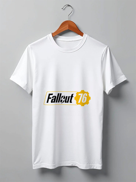 Заказать мужскую футболку в Москве. Футболка классическая Fallout 76 от acidhouses - готовые дизайны и нанесение принтов.