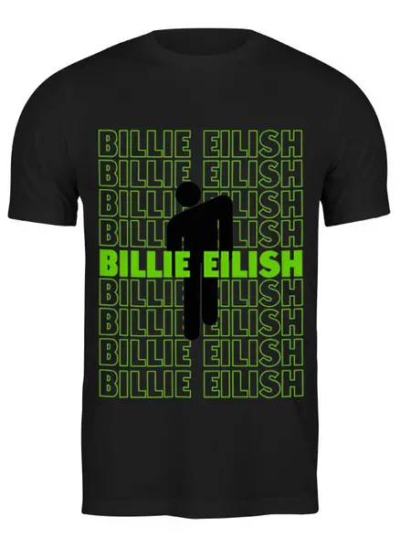 Заказать мужскую футболку в Москве. Футболка классическая Billie Eilish логотип от Павел Павел - готовые дизайны и нанесение принтов.