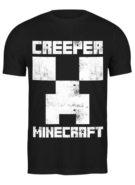 Заказать мужскую футболку в Москве. Футболка классическая MINECRAFT CREEPER от vista12761@rambler.ru - готовые дизайны и нанесение принтов.