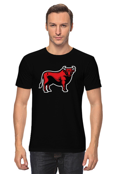Заказать мужскую футболку в Москве. Футболка классическая Красный бык от skynatural - готовые дизайны и нанесение принтов.