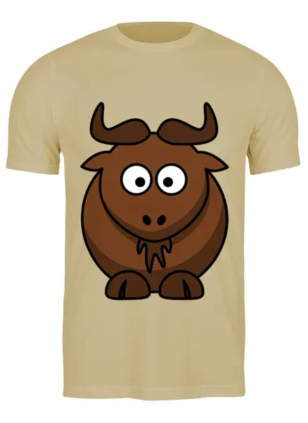 Заказать мужскую футболку в Москве. Футболка классическая коричневый бык от EDJEY  - готовые дизайны и нанесение принтов.
