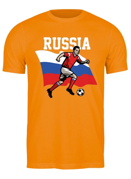 Заказать мужскую футболку в Москве. Футболка классическая Football Russia от skynatural - готовые дизайны и нанесение принтов.