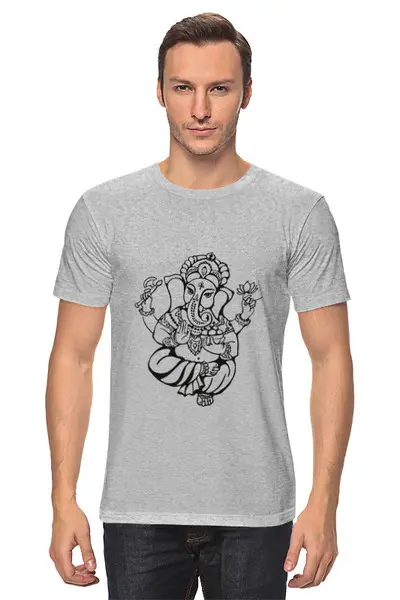 Заказать мужскую футболку в Москве. Футболка классическая Ганеша от acidhouses - готовые дизайны и нанесение принтов.