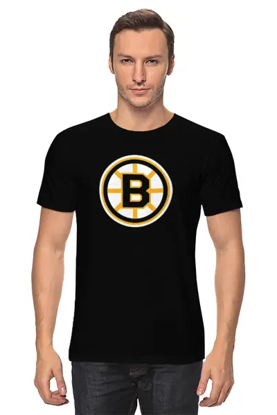 Заказать мужскую футболку в Москве. Футболка классическая Boston Bruins / NHL USA от KinoArt - готовые дизайны и нанесение принтов.