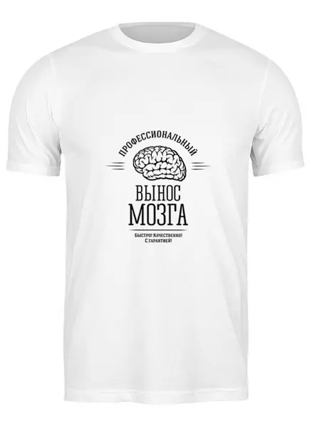 Заказать мужскую футболку в Москве. Футболка классическая Профессиональный вынос мозга от geekbox - готовые дизайны и нанесение принтов.