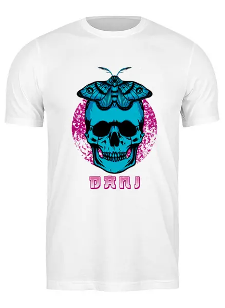 Заказать мужскую футболку в Москве. Футболка классическая skull moth от Даниил Шаповалов - готовые дизайны и нанесение принтов.