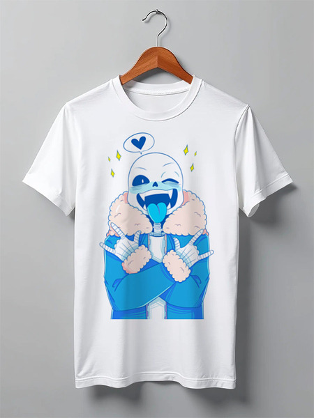 Заказать мужскую футболку в Москве. Футболка классическая Санс из Undertale. от cherdantcev - готовые дизайны и нанесение принтов.