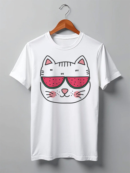 Заказать мужскую футболку в Москве. Футболка классическая Cats Here от oneredfoxstore@gmail.com - готовые дизайны и нанесение принтов.
