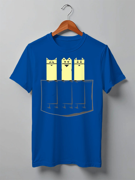 Заказать мужскую футболку в Москве. Футболка классическая Cats Here от oneredfoxstore@gmail.com - готовые дизайны и нанесение принтов.