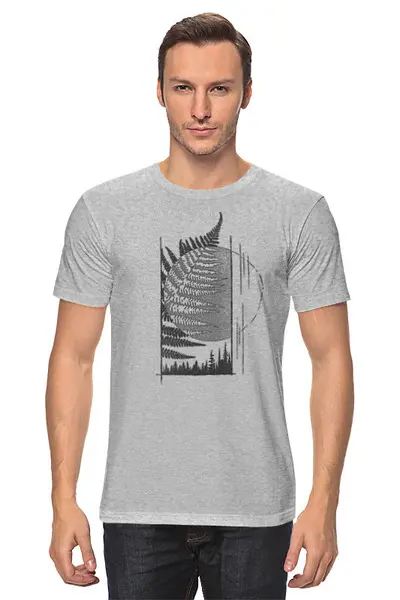 Заказать мужскую футболку в Москве. Футболка классическая Forest Fern от oneredfoxstore@gmail.com - готовые дизайны и нанесение принтов.