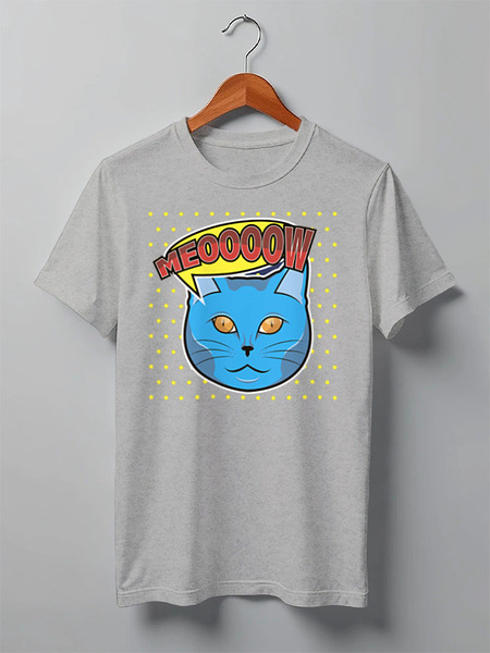 Заказать мужскую футболку в Москве. Футболка классическая Cats Here от oneredfoxstore@gmail.com - готовые дизайны и нанесение принтов.
