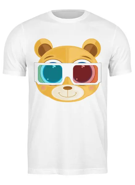 Заказать мужскую футболку в Москве. Футболка классическая Медведь 3д от fanart - готовые дизайны и нанесение принтов.
