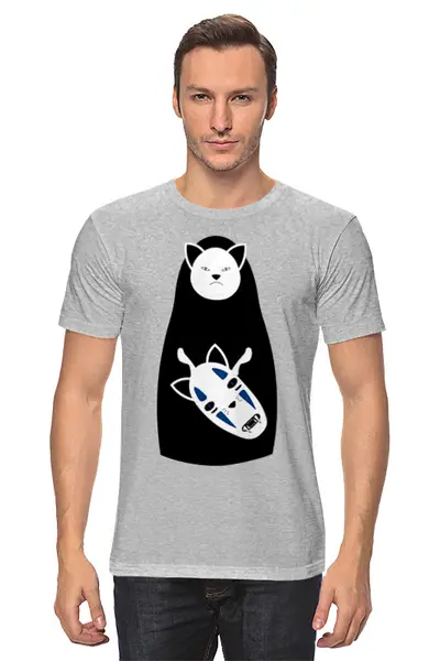Заказать мужскую футболку в Москве. Футболка классическая Cats Here от oneredfoxstore@gmail.com - готовые дизайны и нанесение принтов.