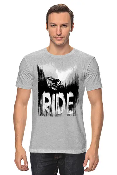 Заказать мужскую футболку в Москве. Футболка классическая Mountain Bike от oneredfoxstore@gmail.com - готовые дизайны и нанесение принтов.