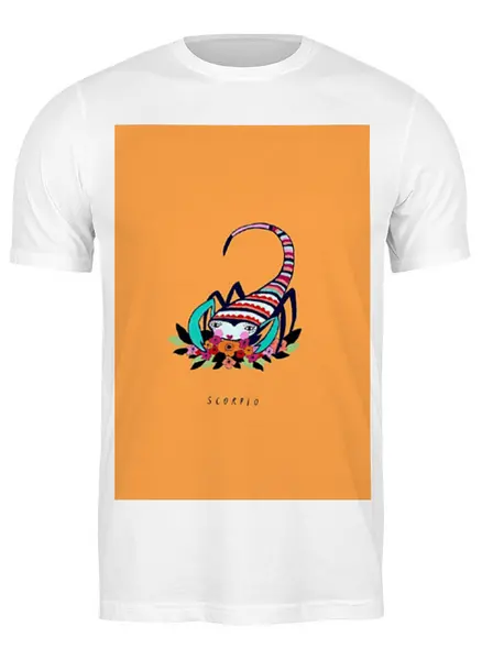 Заказать мужскую футболку в Москве. Футболка классическая Скорпион от PUGGYSHOP - готовые дизайны и нанесение принтов.
