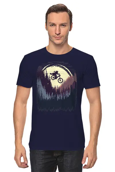 Заказать мужскую футболку в Москве. Футболка классическая Mountain Bike от oneredfoxstore@gmail.com - готовые дизайны и нанесение принтов.