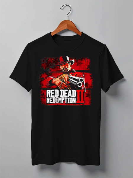 Заказать мужскую футболку в Москве. Футболка классическая Red Dead Redemption 2 от balden - готовые дизайны и нанесение принтов.