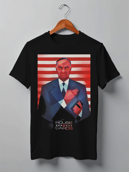 Заказать мужскую футболку в Москве. Футболка классическая House of Cards от KinoArt - готовые дизайны и нанесение принтов.