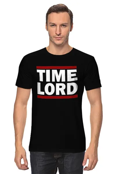 Заказать мужскую футболку в Москве. Футболка классическая Time Lord от skynatural - готовые дизайны и нанесение принтов.