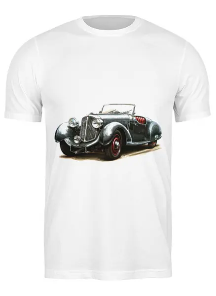 Заказать мужскую футболку в Москве. Футболка классическая Ретроавтомобили 7 от Виктор Гришин - готовые дизайны и нанесение принтов.