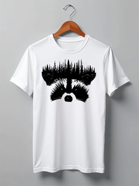 Заказать мужскую футболку в Москве. Футболка классическая Raccoon от oneredfoxstore@gmail.com - готовые дизайны и нанесение принтов.