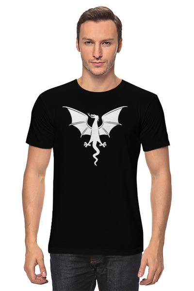Заказать мужскую футболку в Москве. Футболка классическая Крылатый дракон от skynatural - готовые дизайны и нанесение принтов.