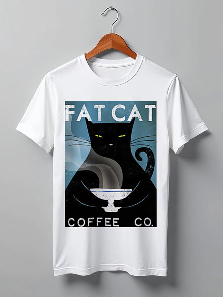 Заказать мужскую футболку в Москве. Футболка классическая Fat Cat от Pinky-Winky - готовые дизайны и нанесение принтов.