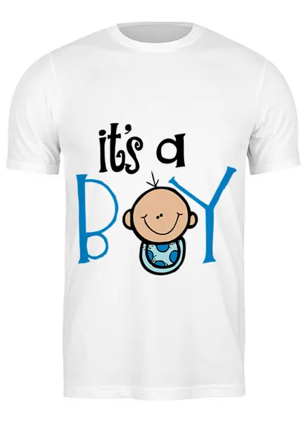 Заказать мужскую футболку в Москве. Футболка классическая It's a boy от josephina_ogrizkina - готовые дизайны и нанесение принтов.