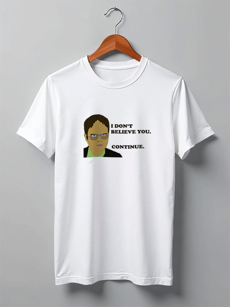 Заказать мужскую футболку в Москве. Футболка классическая Dwight Schrute от crodxe - готовые дизайны и нанесение принтов.