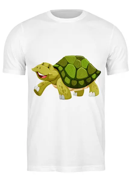 Заказать мужскую футболку в Москве. Футболка классическая черепаха новый год от nadegda - готовые дизайны и нанесение принтов.