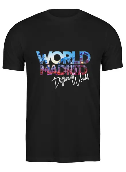 Заказать мужскую футболку в Москве. Футболка классическая "DIFFERENT WORLD": Madrid от Octopuslabel - готовые дизайны и нанесение принтов.