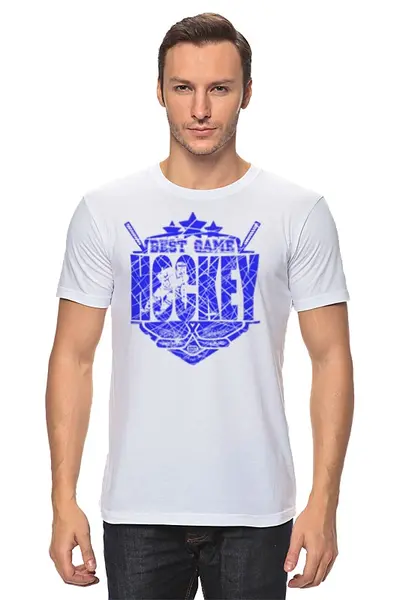 Заказать мужскую футболку в Москве. Футболка классическая ХОККЕЙ!!! от Алексс Неро - готовые дизайны и нанесение принтов.