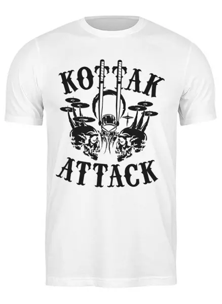 Заказать мужскую футболку в Москве. Футболка классическая Kottak (ударник группы Scorpions) от Leichenwagen - готовые дизайны и нанесение принтов.