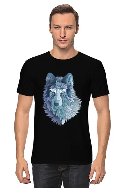 Заказать мужскую футболку в Москве. Футболка классическая Beautiful wolf от YellowCloverShop - готовые дизайны и нанесение принтов.