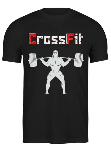 Заказать мужскую футболку в Москве. Футболка классическая CrossFit от Мерс  - готовые дизайны и нанесение принтов.