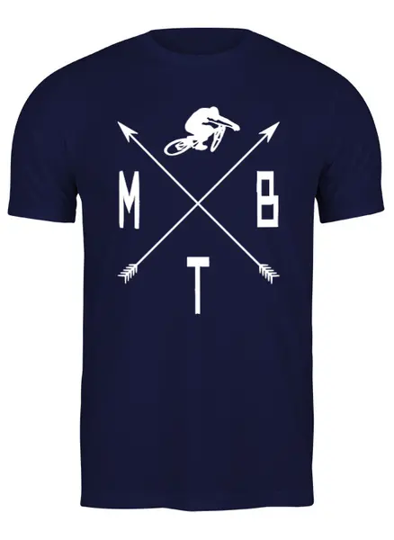 Заказать мужскую футболку в Москве. Футболка классическая Mountain Bike от oneredfoxstore@gmail.com - готовые дизайны и нанесение принтов.