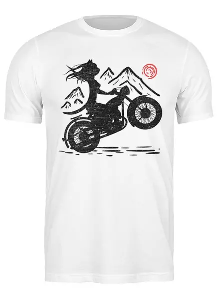 Заказать мужскую футболку в Москве. Футболка классическая Motolady Cat от oneredfoxstore@gmail.com - готовые дизайны и нанесение принтов.