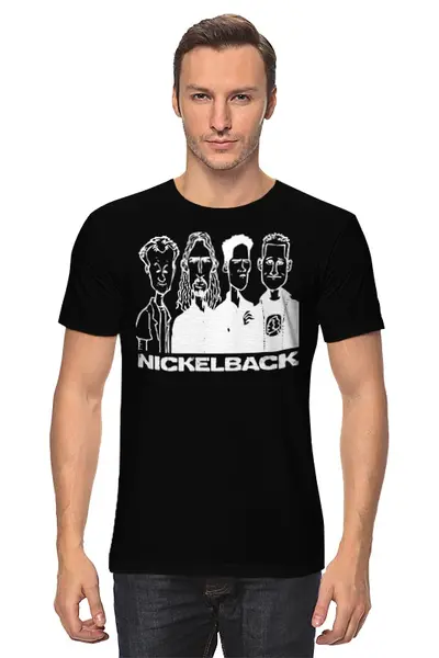 Заказать мужскую футболку в Москве. Футболка классическая Nickelback  от balden - готовые дизайны и нанесение принтов.
