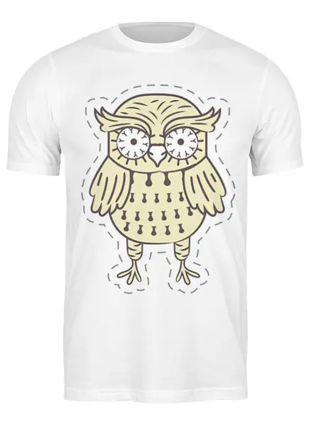 Заказать мужскую футболку в Москве. Футболка классическая Owl Here от oneredfoxstore@gmail.com - готовые дизайны и нанесение принтов.
