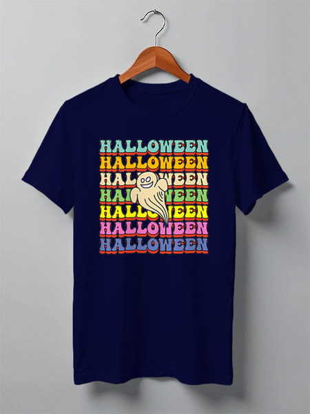 Заказать мужскую футболку в Москве. Футболка классическая Halloween ghost от skynatural - готовые дизайны и нанесение принтов.