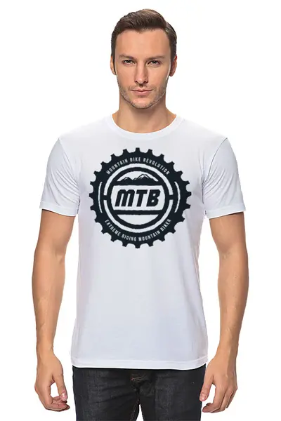 Заказать мужскую футболку в Москве. Футболка классическая Mountains от oneredfoxstore@gmail.com - готовые дизайны и нанесение принтов.
