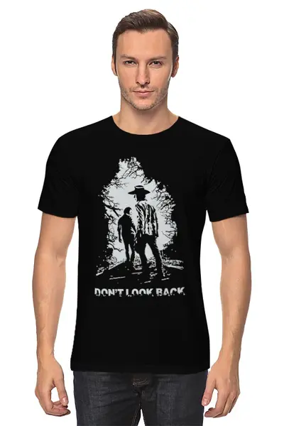 Заказать мужскую футболку в Москве. Футболка классическая Don't Look Back от skynatural - готовые дизайны и нанесение принтов.