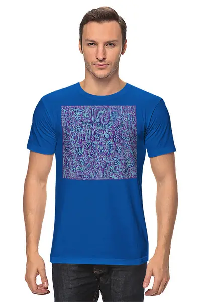 Заказать мужскую футболку в Москве. Футболка классическая Голубое в фиолетовом от Vadim Koval - готовые дизайны и нанесение принтов.