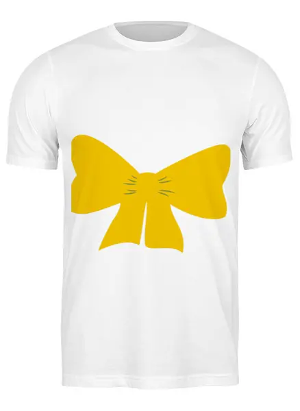 Заказать мужскую футболку в Москве. Футболка классическая желтый бант от nikol - готовые дизайны и нанесение принтов.