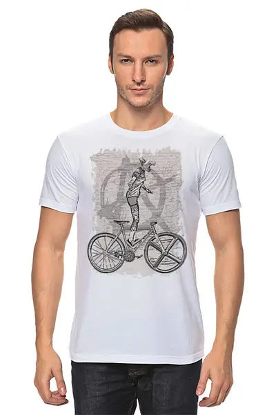 Заказать мужскую футболку в Москве. Футболка классическая Bike Punk Cat от oneredfoxstore@gmail.com - готовые дизайны и нанесение принтов.