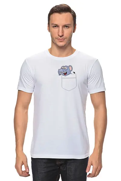 Заказать мужскую футболку в Москве. Футболка классическая Слоник от trugift - готовые дизайны и нанесение принтов.