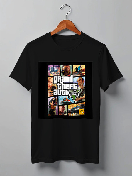 Заказать мужскую футболку в Москве. Футболка классическая GTA 5 от shogun6991 - готовые дизайны и нанесение принтов.
